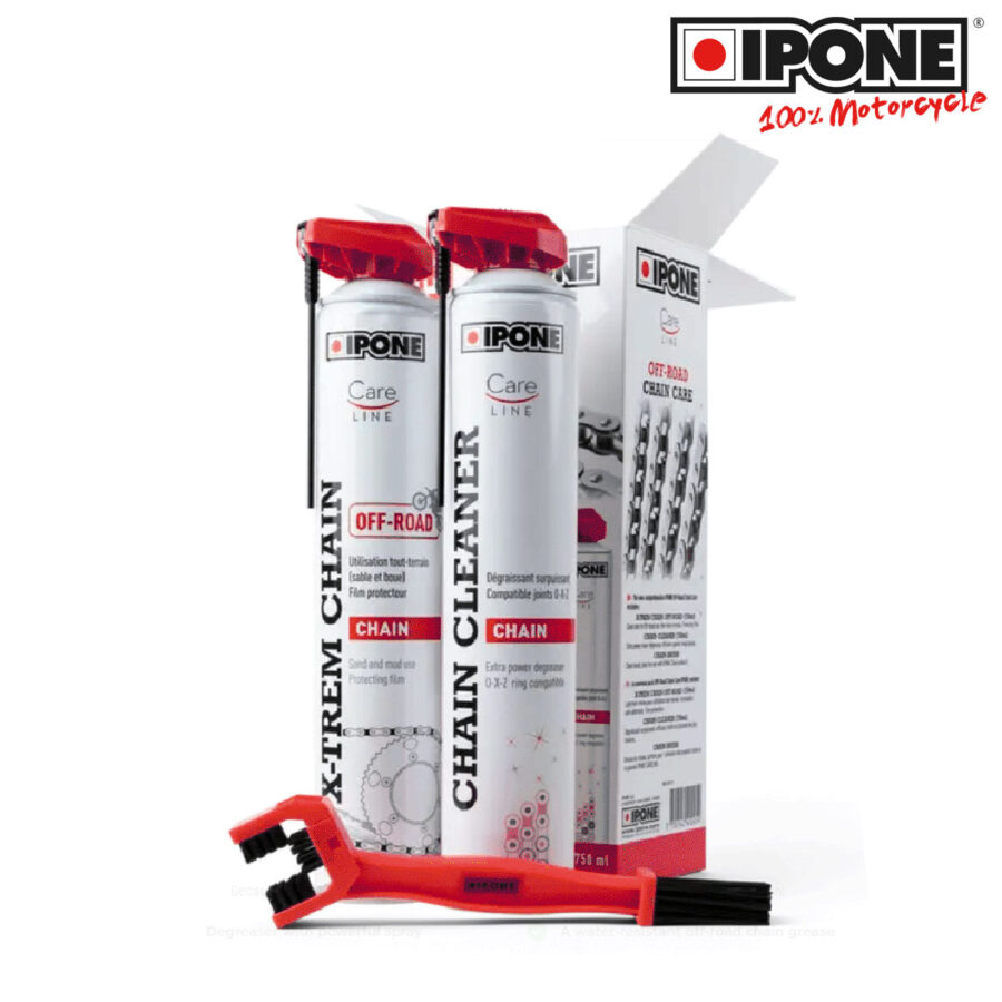 SPREJ IPONE X-TREM CHAIN OFF ROAD ZA LANEC 750ml SET SO CLEANER CETKA*